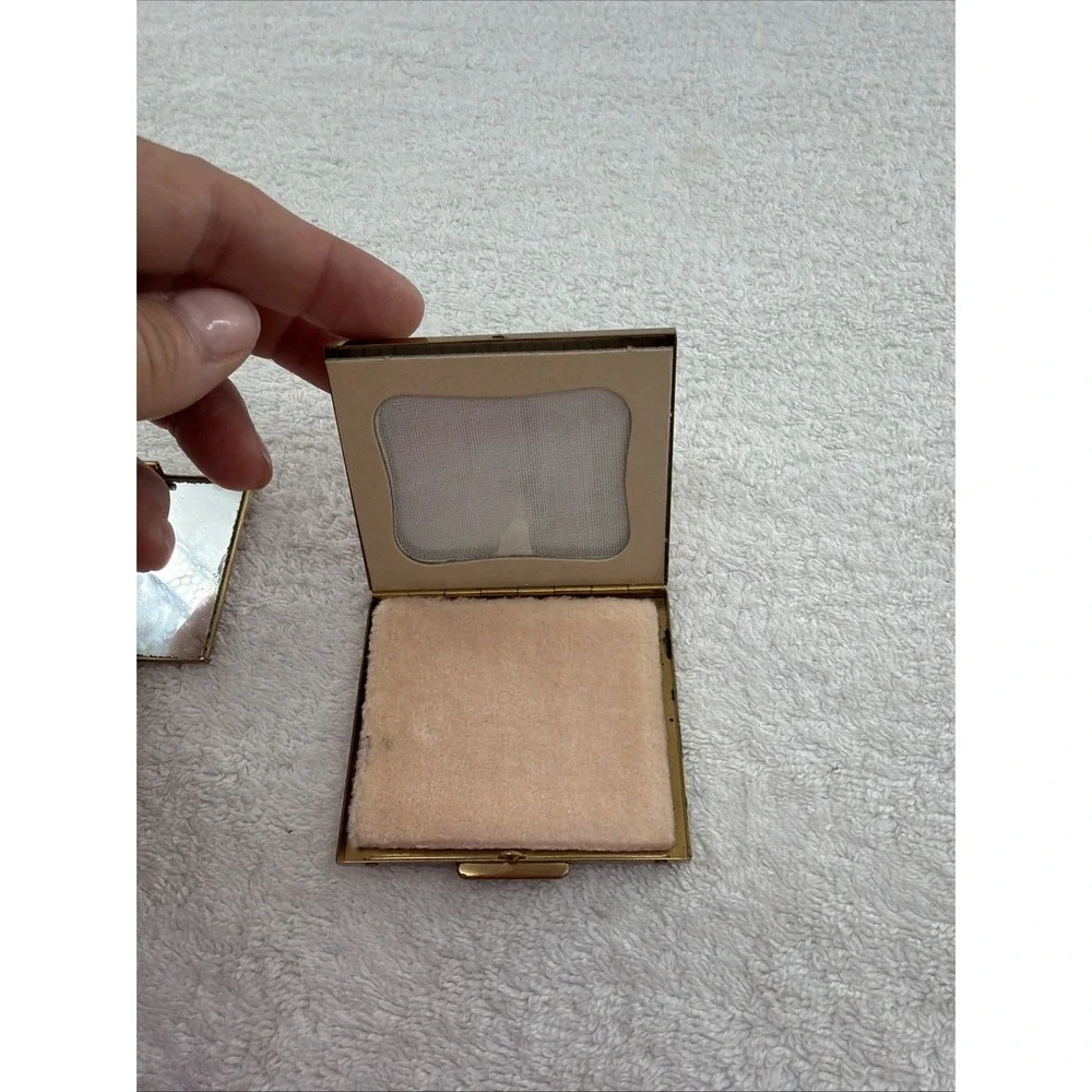 Vintage Butterfly Compact Set Mirrors Lipstick Holder 1950's Flair Fifth Ave
